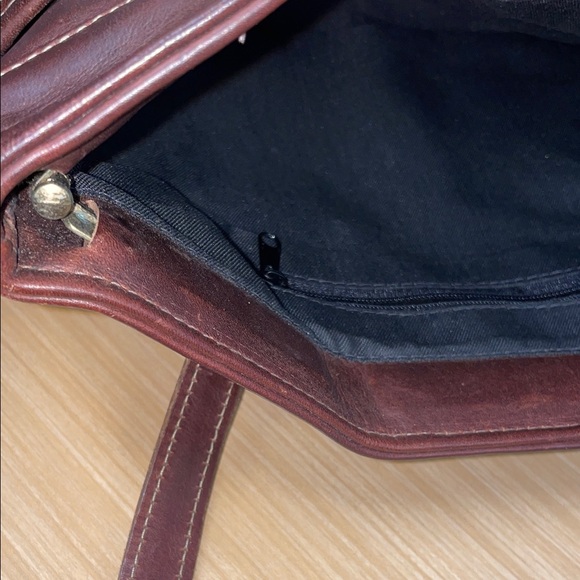 Marco Avane Brown & Copper Patterned Shoulder Bag w/Dark Brown Leather Straps - Picture 5 of 6